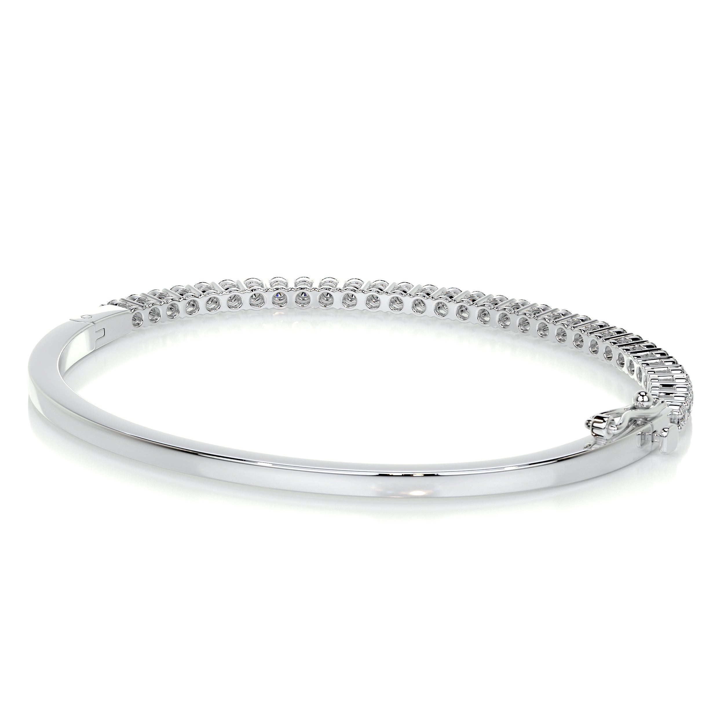 Karla Bangle Diamond Bracelet   (1.6 Carat) -18K White Gold