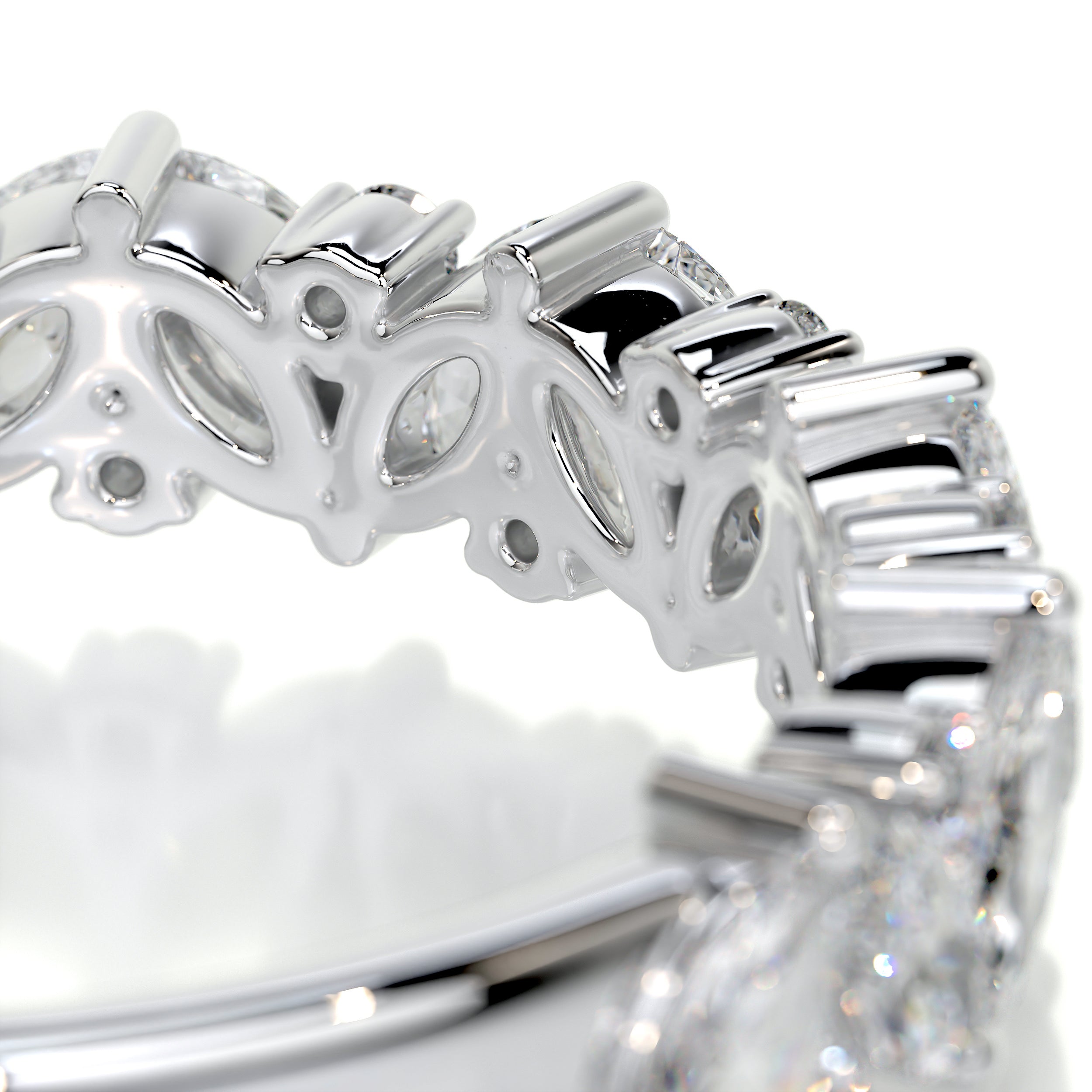 Regina Diamond Wedding Ring   (0.85 Carat) -18K White Gold