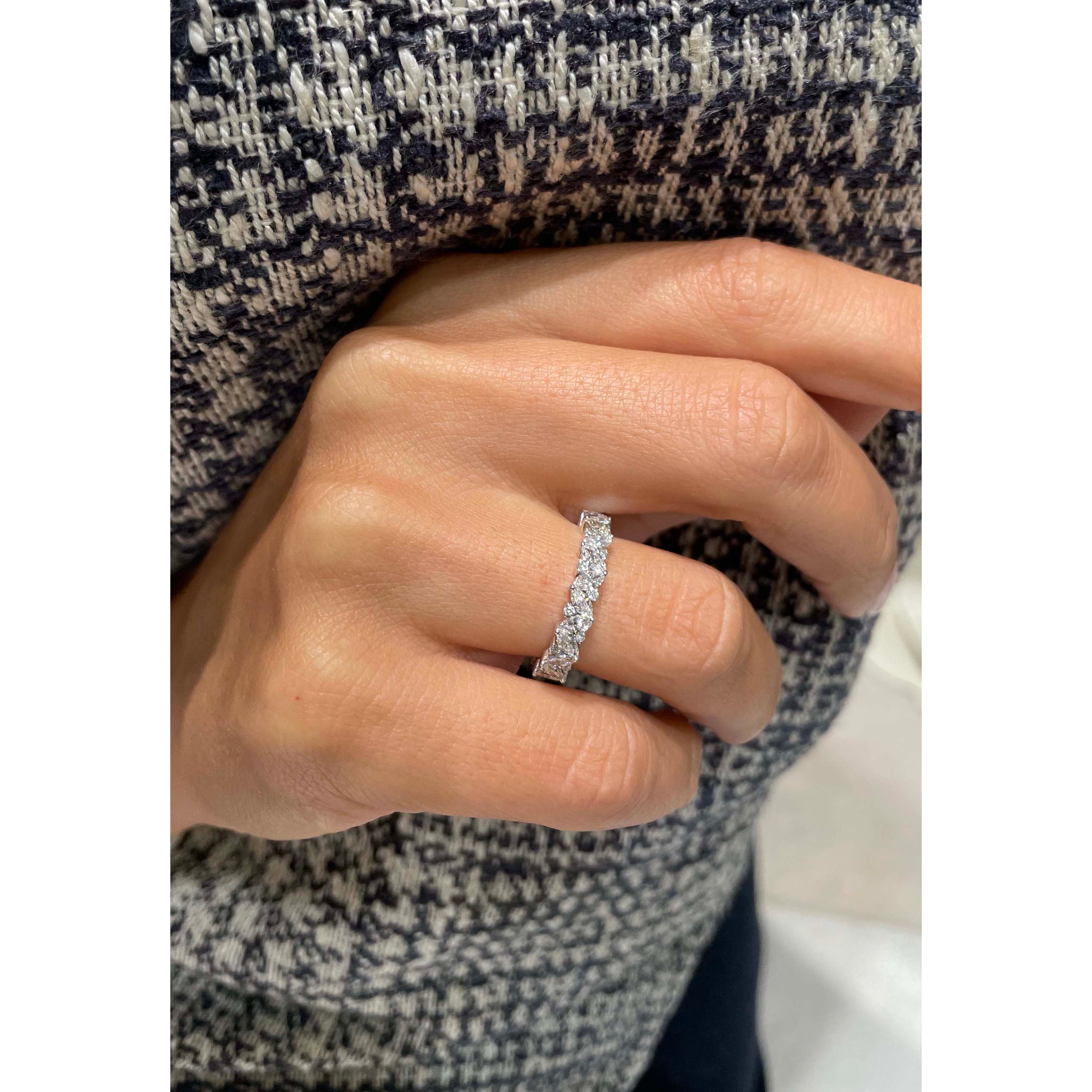 Regina Lab Grown Diamond Wedding Ring   (0.85 Carat) -18K White Gold
