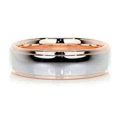 Pierre Men's Wedding Band -14K Rose Gold