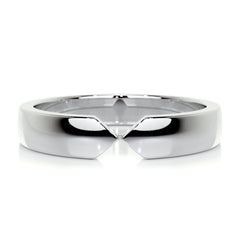 David Men's Wedding Band -18K White Gold