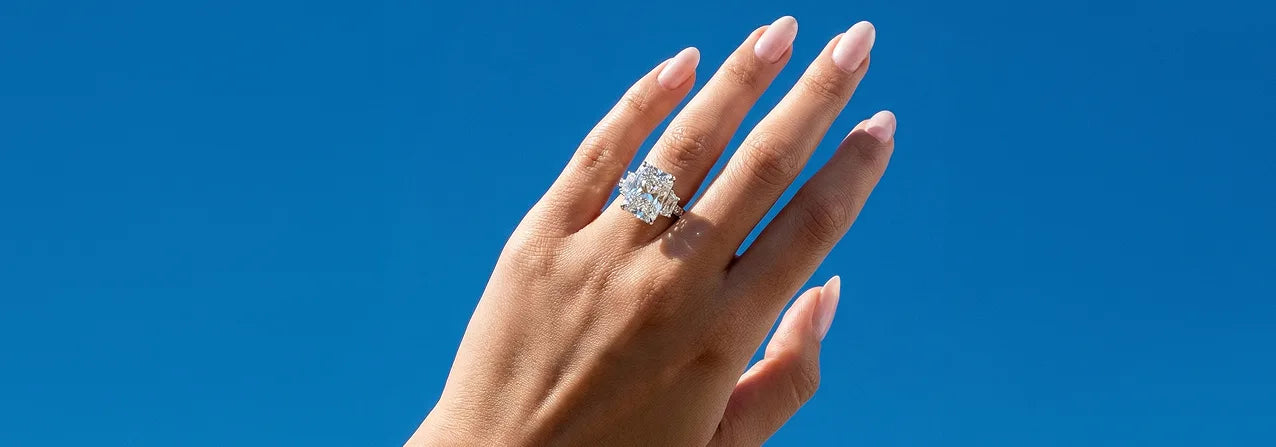 Hand wearing a Best Brilliance diamond ring