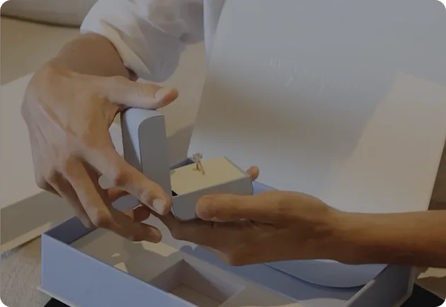 Best Brilliance ring being placed in its packaging